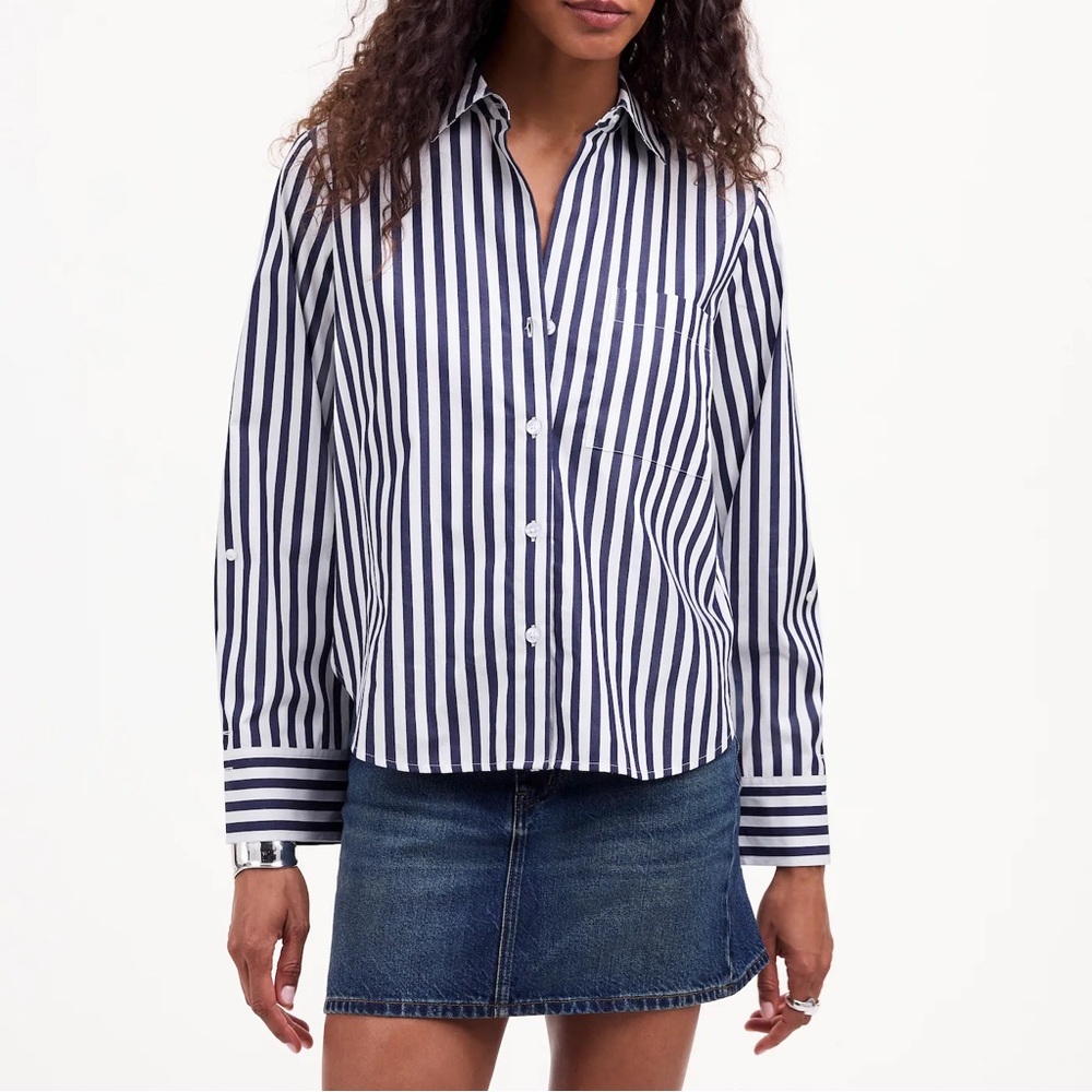 Madewell Easy Y-Neck Button-Up Shirt